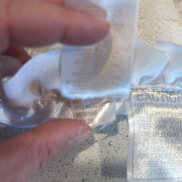 2010 Baby Starters White Polka Dot Bunny Rabbit Security Blanket Lovey Rattle - Picture 7 of 9